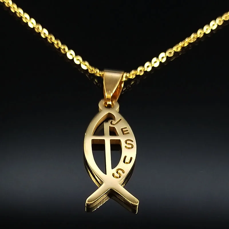 Модные сандалии с закругленным Иисуса из нержавеющей стали Necklacese женские