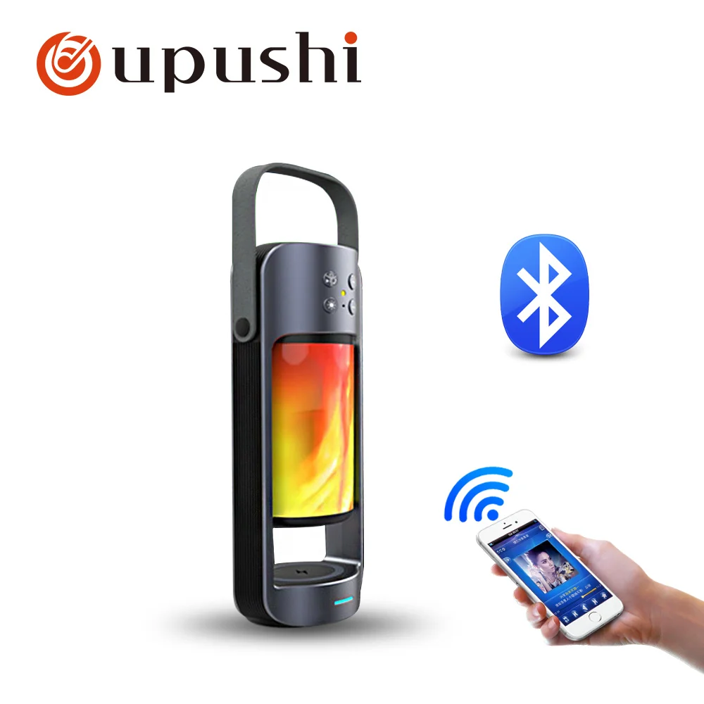 Портативный Bluetooth беспроводной динамик USB светодиодный открытый с пламенем