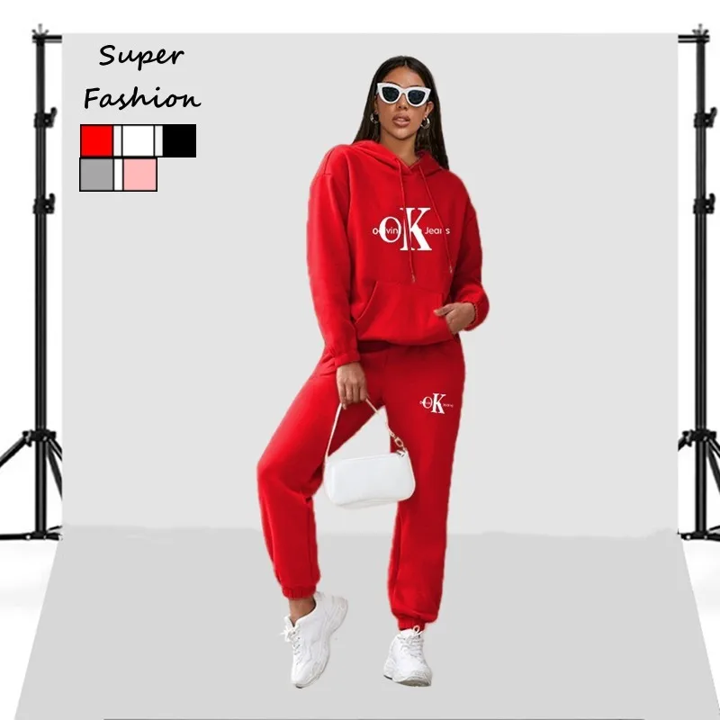 

M-3XL Sweatsuits for Women 2 Two Piece Sets Outfits Winter 2021 Long Sleeve Loose Sport Casual Hoodies Pants Suits Wholesale
