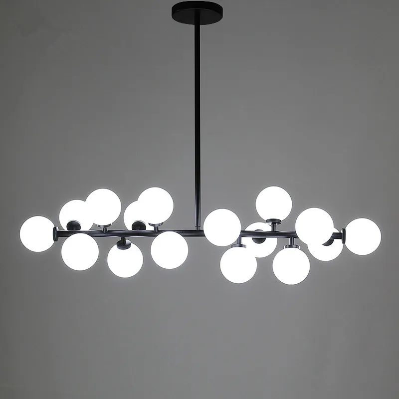 

Creative gold dinning room chandelier modern glass hanging lamp light fixture suspension luminaire G4X16 LED AC 85-265V