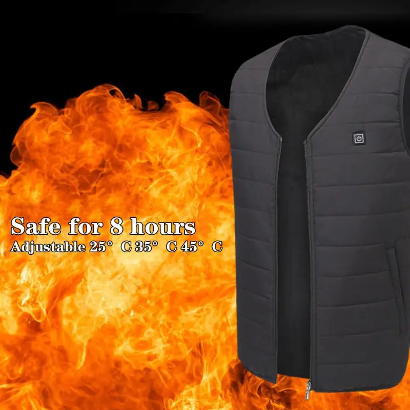 

Men Women Outdoor USB Infrared Heating Vest Sleeveless Jacket Winter Flexible Electric Thermal Clothing Waistcoat
