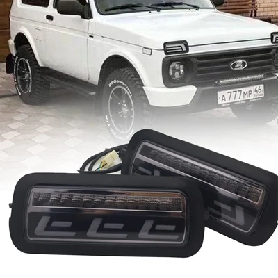 Для Lada Niva 4X4 URBAN 1995 1996 светодиодные ходовые огни с белым ходовым янтарным сигналом поворота аксессуары для автомобиля Стайлинг поворота - Цвет: G2