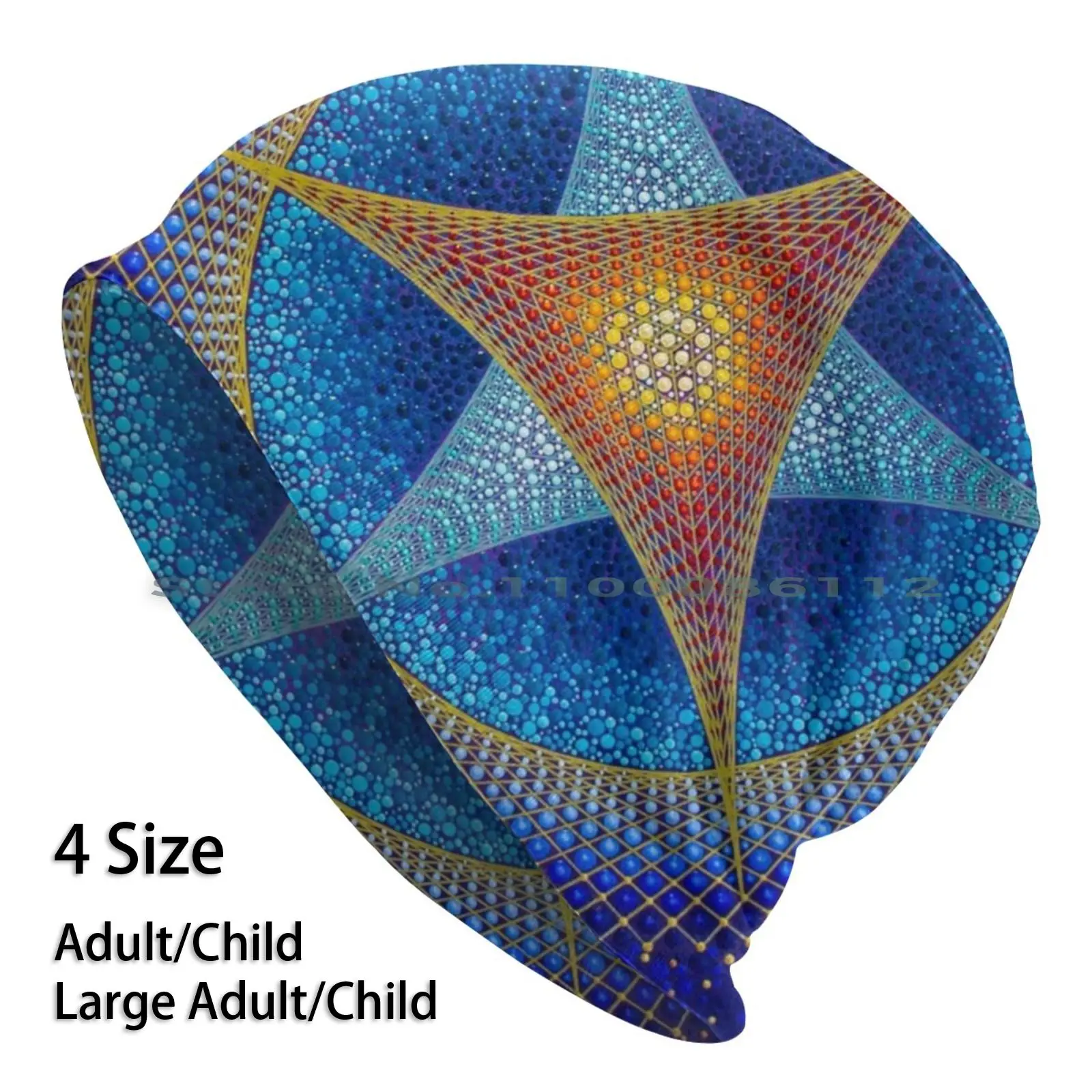 Вязаная Шапка-бини с узором в горошек геометрическим рисунком |