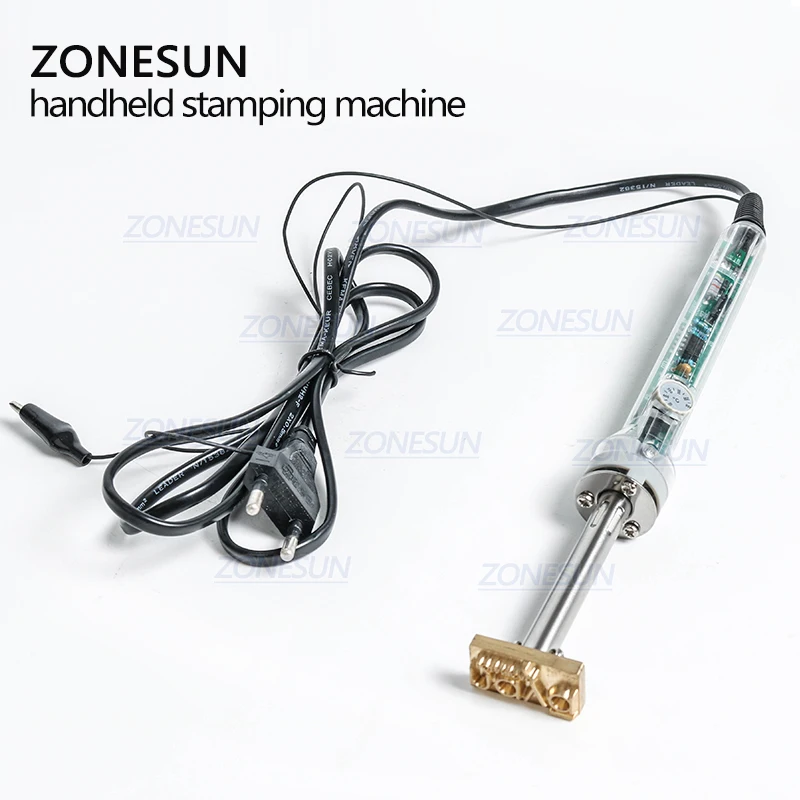 ZONESUN 220 В/60 Вт ручная марка горячего тиснения машина и охлаждаемая кожа тиснение