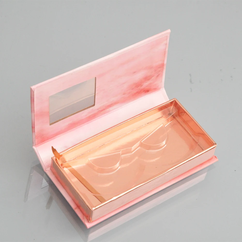 

Eyelash Packaging Box Lash Boxes Package Custom Logo Rectangle Magnetic Marble Pink Mink Lashes Makeup Private Label Case Vendor
