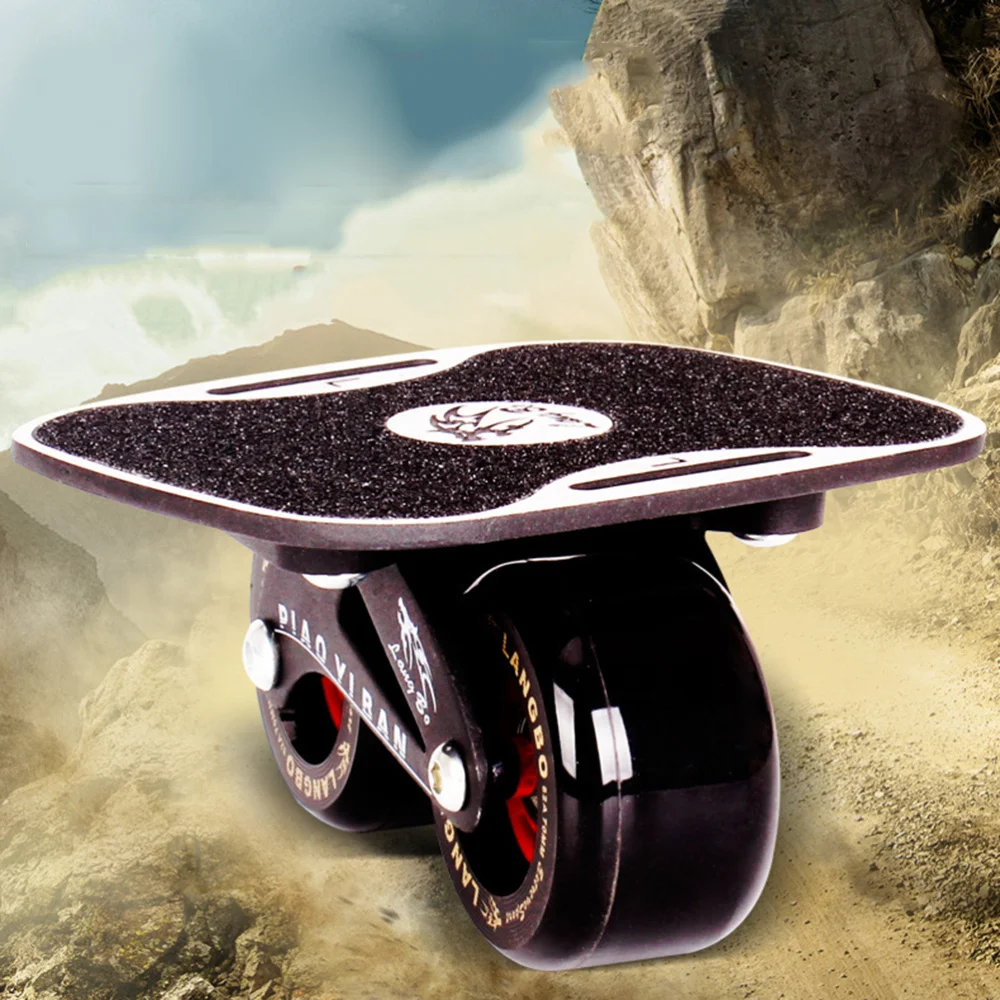 

Classic Dazzle Drift Board Aluminum Alloy Free Line Drift Skates Scrub Antislip Skateboard Deck (Frosted Plate, Black Wheel)