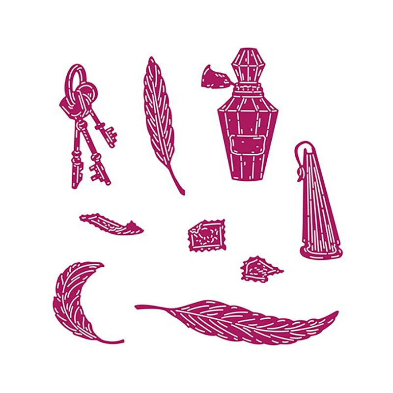 Высекальные металлические штампы в форме веера листьев ключей 2021 новые формы