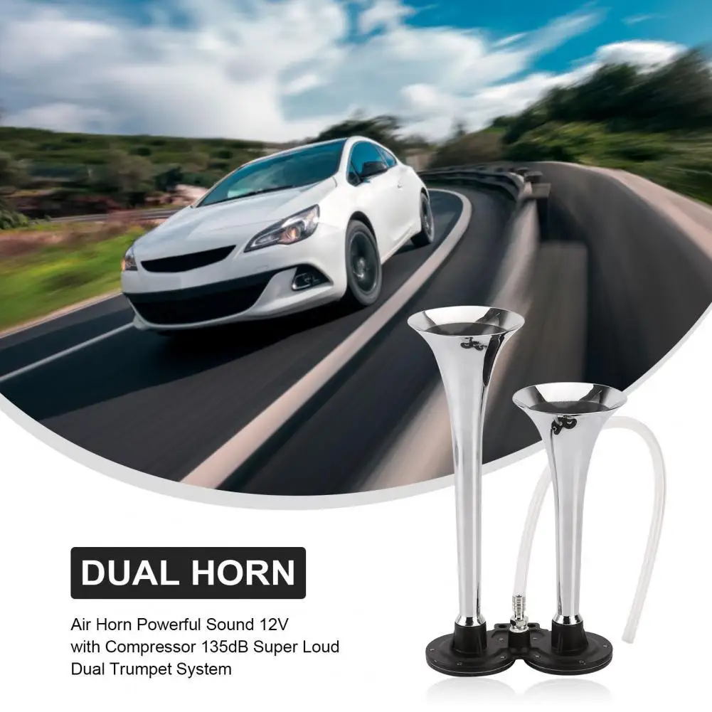 

Универсальный гудок 12 В с компрессором, 135 дБ, сверхгромкая двойная система гудка для грузовиков, автомобилей