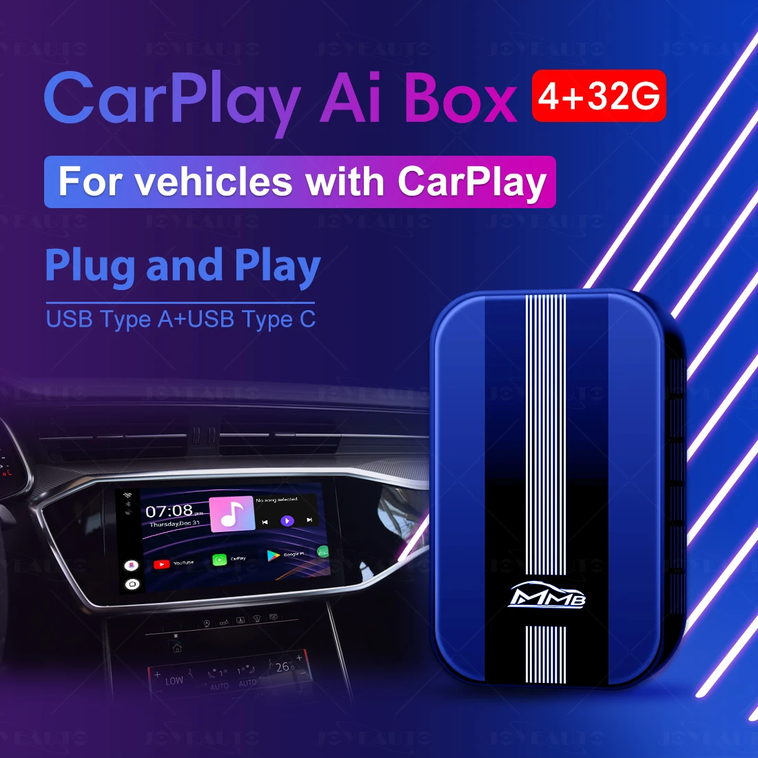 

MMB Carplay Android 9 AI Box For Volkswagen VW VAG Golf Touareg PASSAT Beetle Multivan Wireless Apple Carplay Dongle Car Audio
