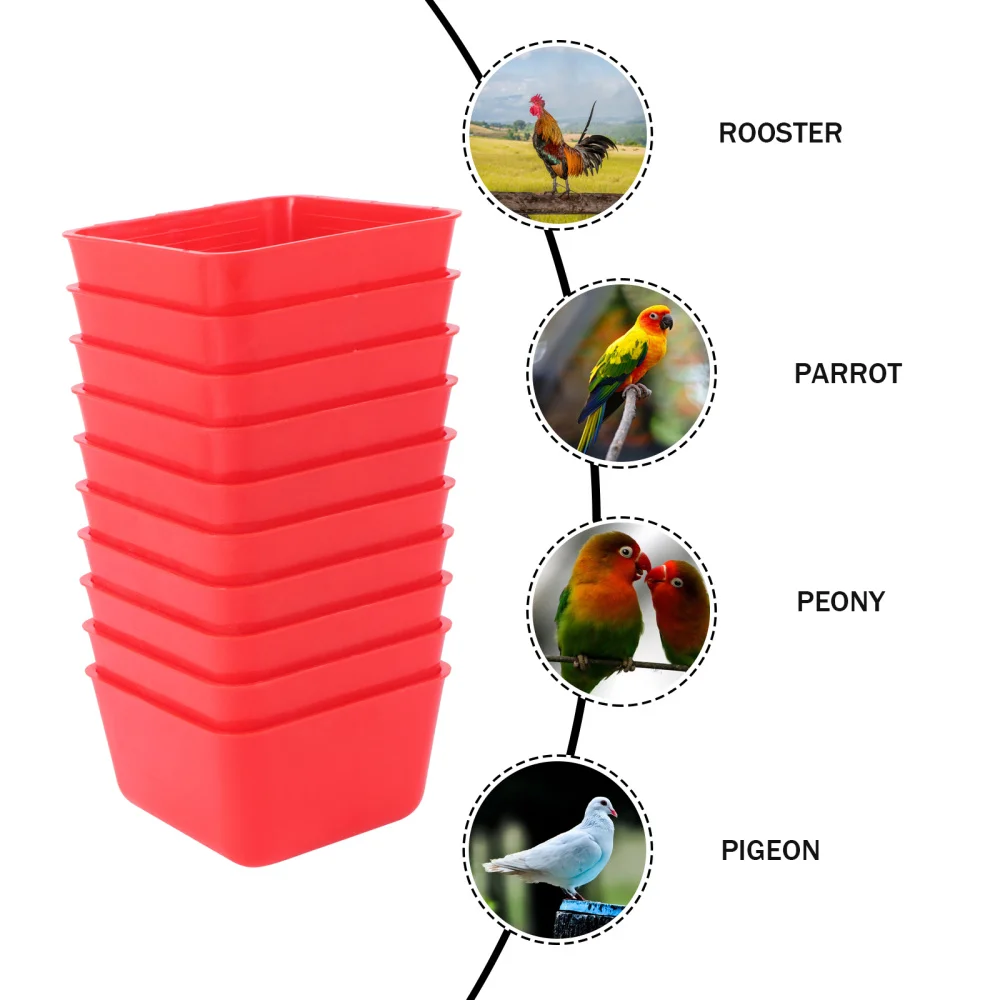 

10pcs Birds Feeding Troughs Feeding Food Groove Bowls Pigeon Food Containers