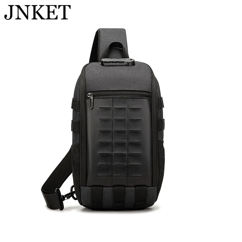 

JNKET New Fashion Men's Chest Bag Theft Proof Shoulder Bag Waterproof Oxford Multifunctional Sling Bag Casual Crossbody Bag