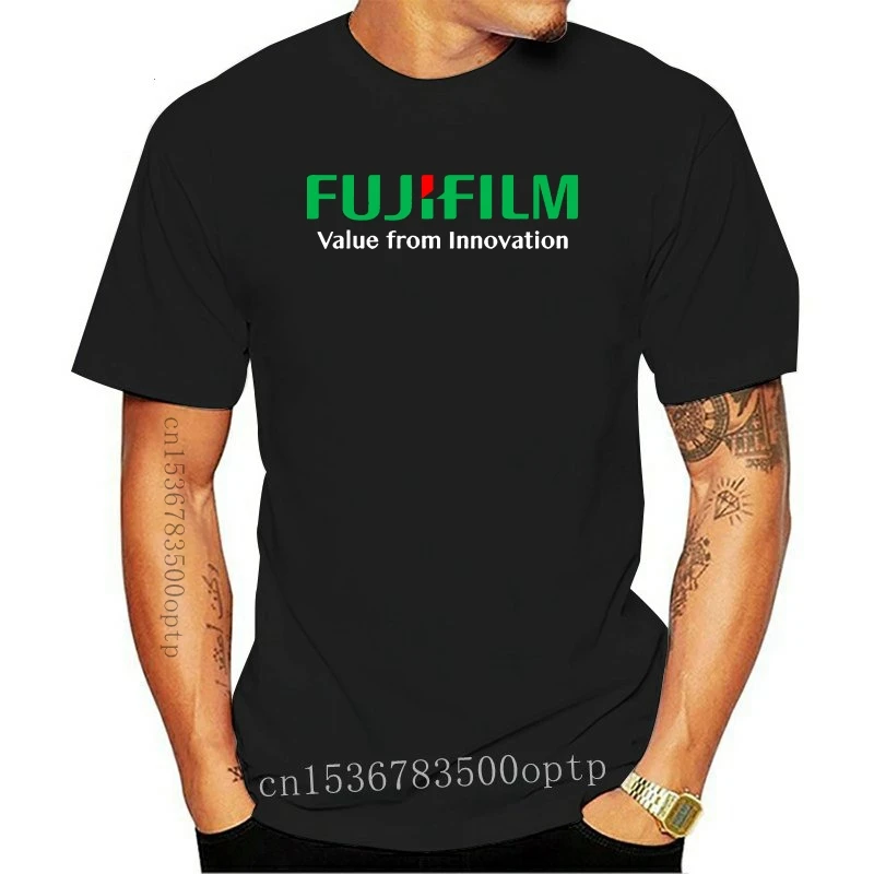 

Новинка 2021 г., фотография Fujifilm, логотип компании, футболка, фотография