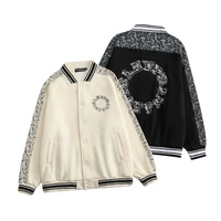 2021new trend cashew blossom patchwork jacket mens ins street trend loose stand collar baseball jacket coat