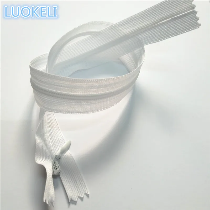 White 30 см(12 дюймов) 10 штук 3# шелк скрытая молния пользовательский процесс шитья многоцветная опционально - Цвет: White