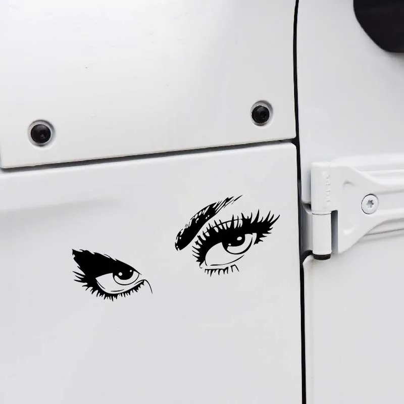 

Popular Car Stickers Sexy Beautiful Gorgeous Eyes Car Sticker Black/Silver Vinyl Car Decal Popular Fashion Style 15.3*7.9CM