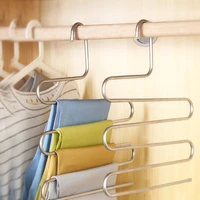5 in 1 pant rack hanger for clothes organizer multifunction shelves closet storage organizer stainless steeltrouser hanger