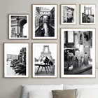 Винтажная скамейка в Париже, башня, улица, Венецианский канал, настенная Картина на холсте, скандинавские постеры и принты, декоративные картины для гостиной