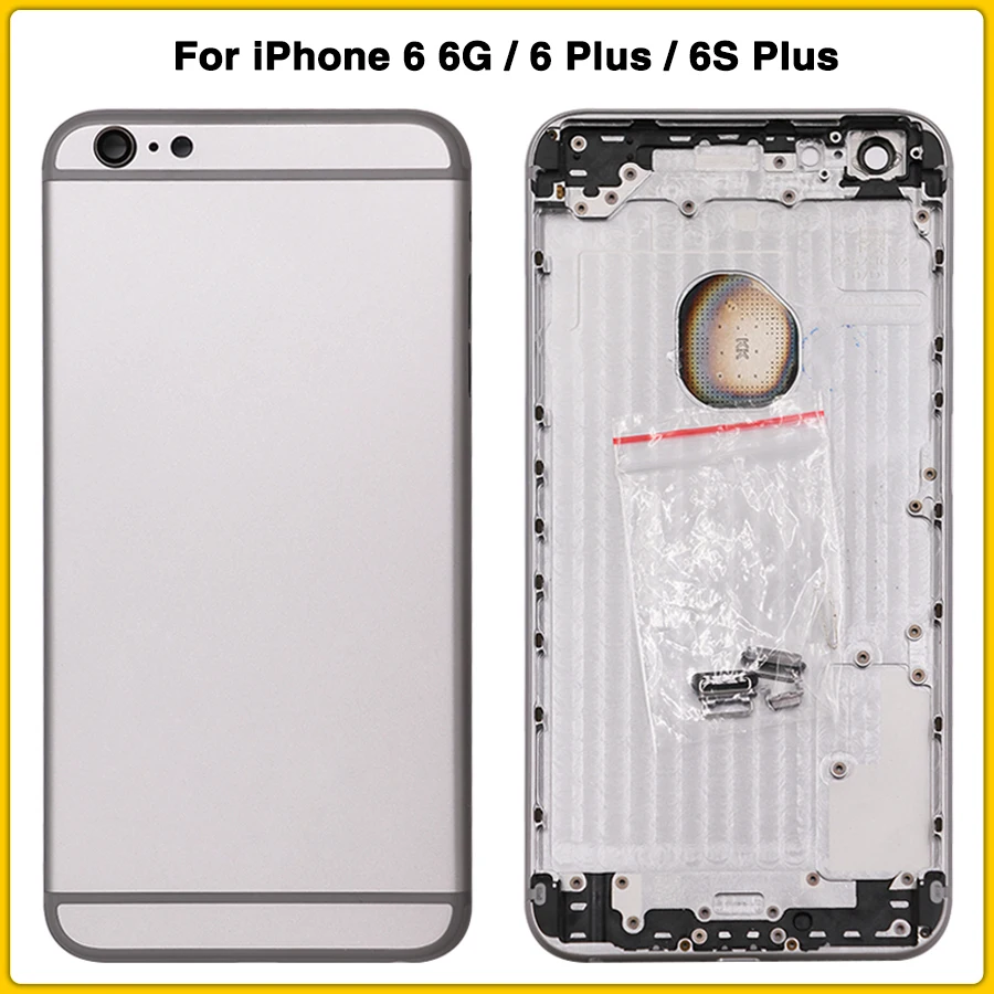 Чехол на заднюю панель для iPhone 6, 6G, 6 Plus, 6S Plus, задняя крышка на батарейку, металлическая дверь, средняя рамка, шасси, задняя крышка