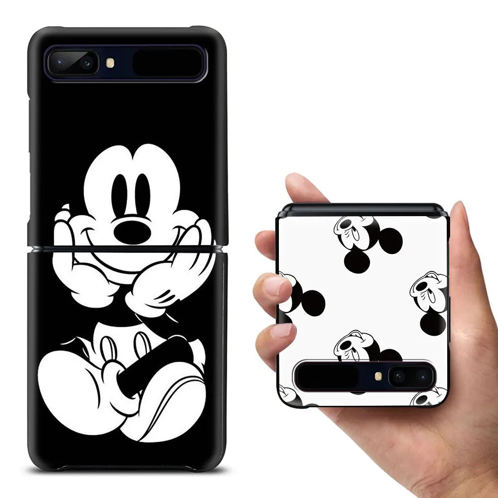 Mickey black and white Shockproof Cover for Samsung Galaxy Z Flip Flip3 5G Black Phone Case Shell Hard Fundas Coque Capa