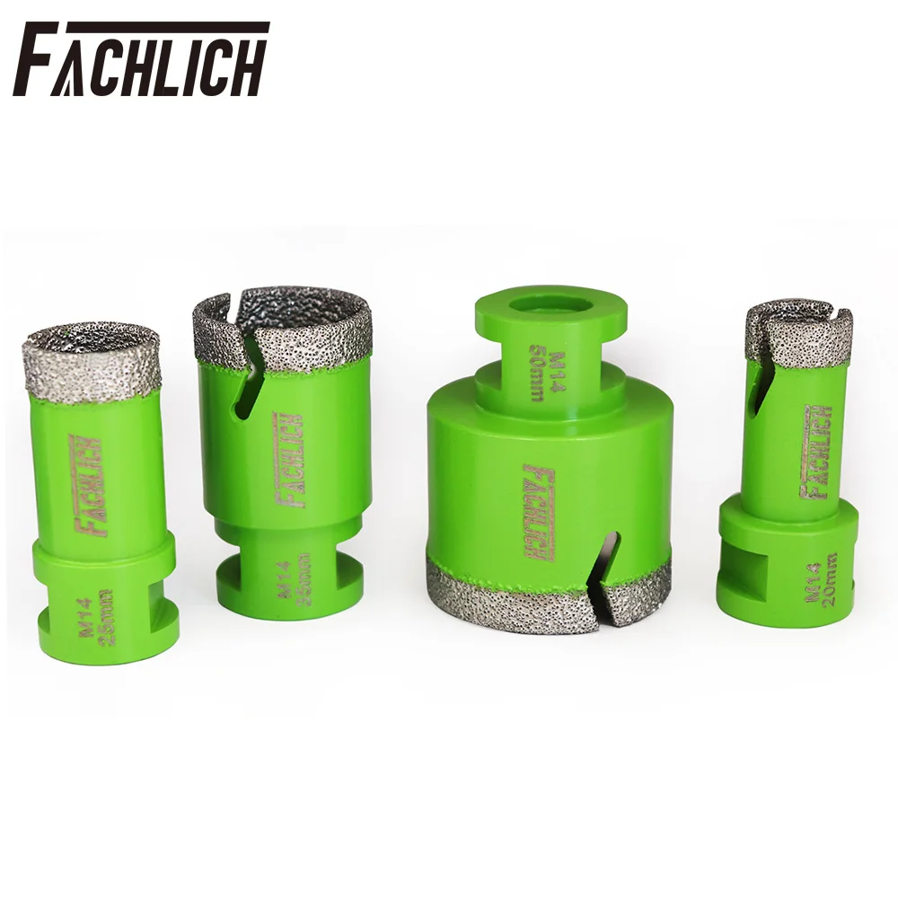 4pcs/set 20/25/35/50mm Diamond Drilling Crown Bits Ceramic Tile Dry Hole Saw Cutter Ceramic Tile Marble Crowns Cutter M14 Thread