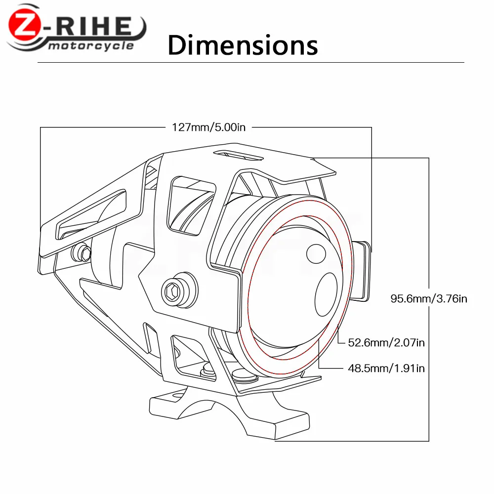 Мотоциклетный светодиодный светильник на голову противотуманный для вождения