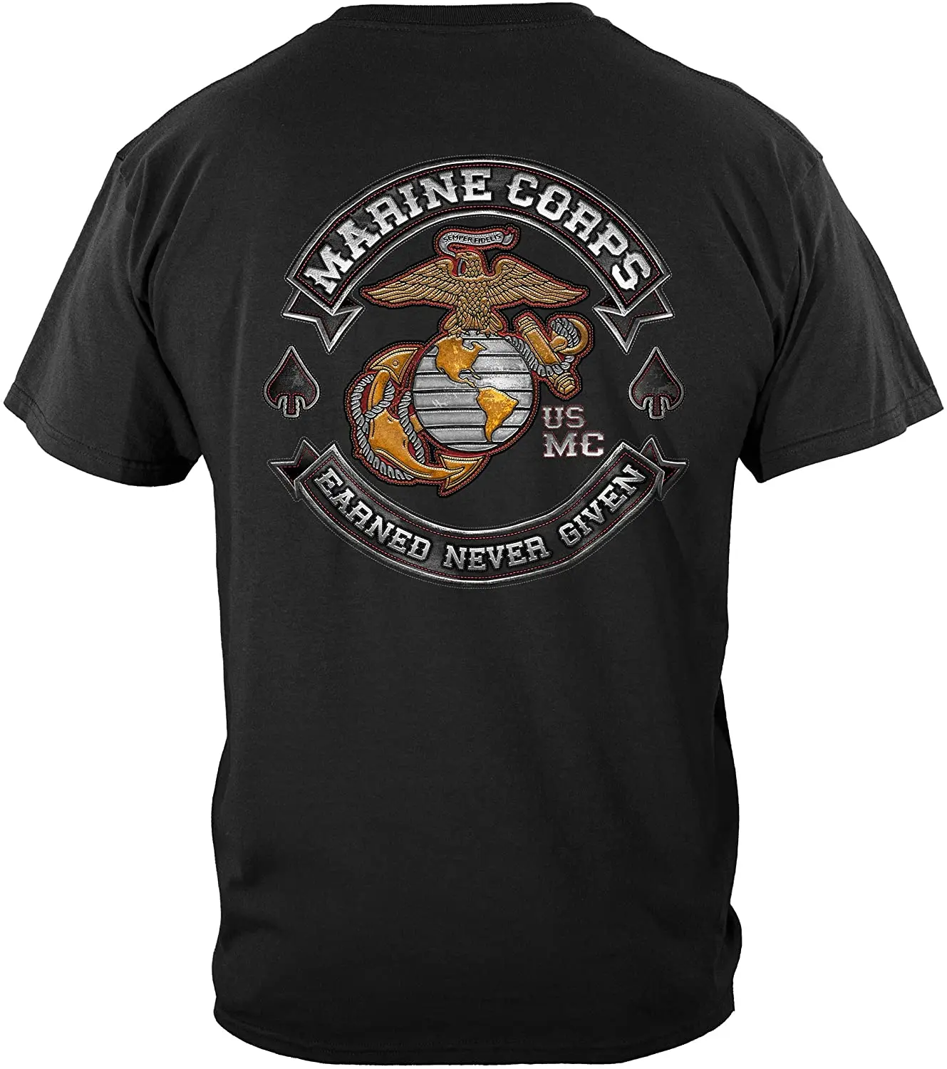 

Marine Corps T-Shirt USMC Marine Corps Biker MC T-Shirt MM2398