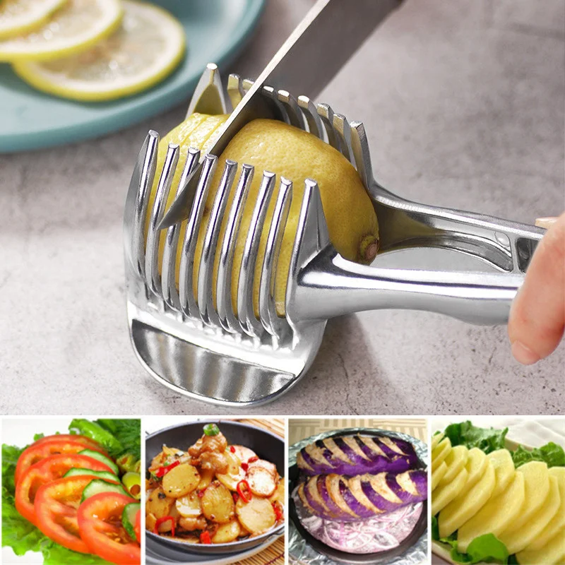

Creat Multi-functional Potato Slice Clip Cucumber Dessert Fixture Clip Fruits and Vegetables Tools Kitchen Tools Aluminium Alloy