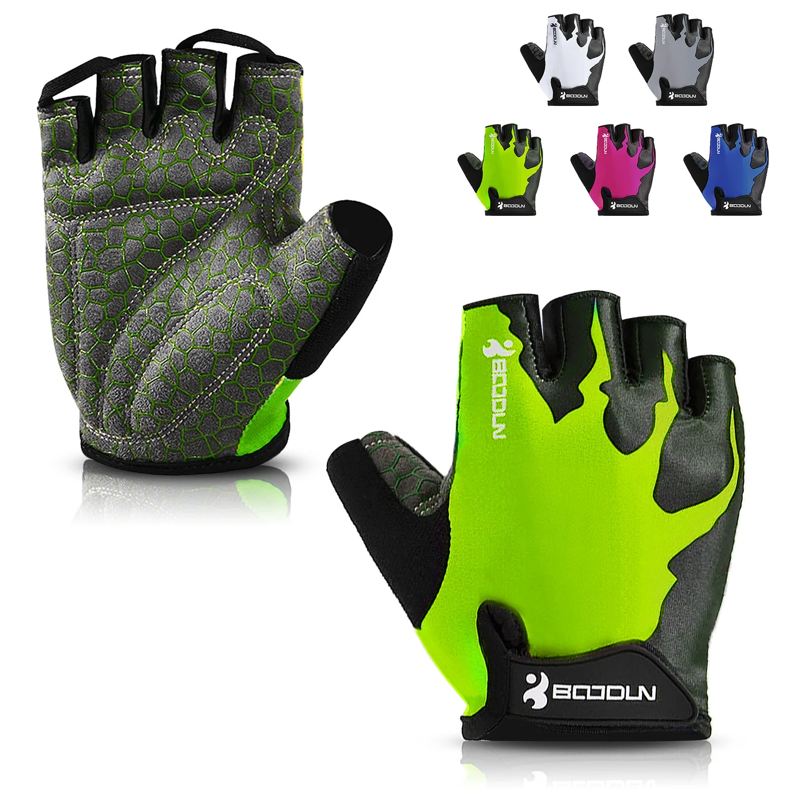 

Sport Gloves Anti-skid Cycling Half Finger Gloves Shock Absorbing Padded Weight Lifting Gloves Outdoor Breathable MTB Gloves