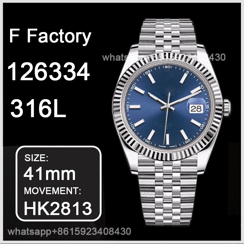 

High Quality Watch 41mm Automatic Mechanical 126333 126334 President Stainless Steel Bracelet HK2813 Sapphire Blue Mens Watches