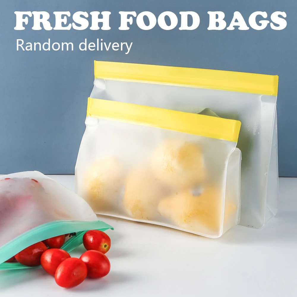 

1PCS Silicone Food Storage Containers Leakproof Containers Reusable Stand Up Zip Shut Bag Cup Fresh Bag Bag Plastic Bag