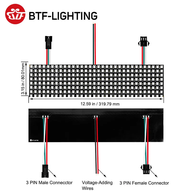 Black 8x32 256 LEDs DC5V автомобильный светильник 62 светодиодный s Пиксельная панель WS2812B 5050 RGB 64 светодиодный 256 светодиодный ламповый экран цифровой индивидуально адресуемый полный цвет мечты - Испускаемый цвет: Black 8x32 256 LEDs