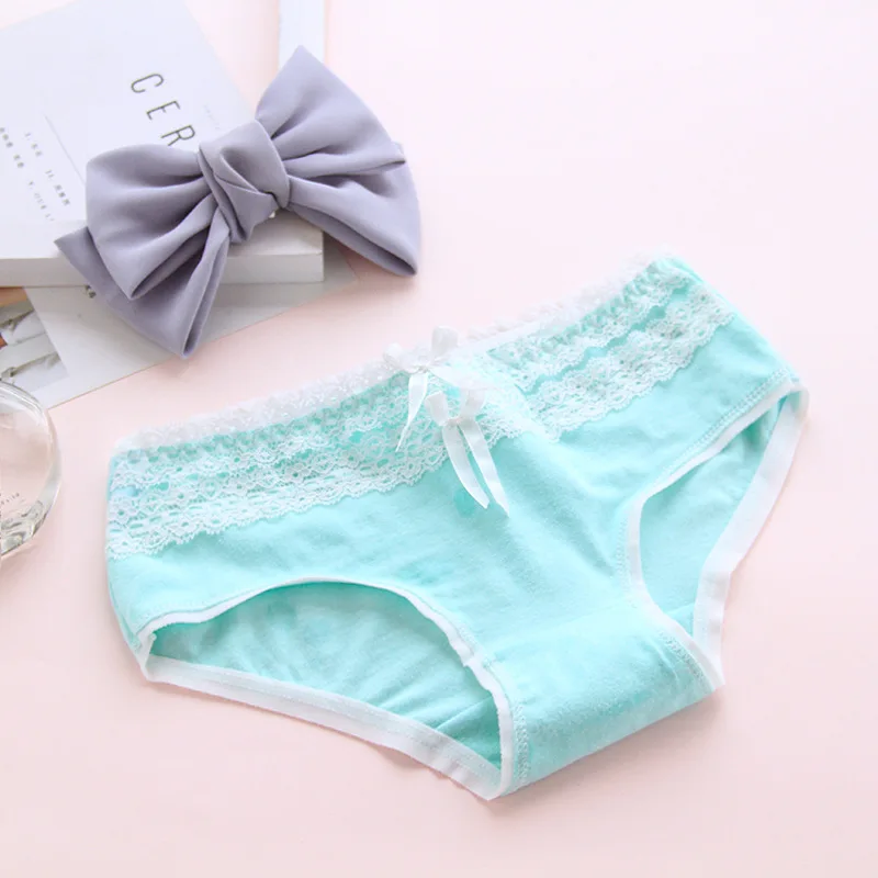 Нижнее белье для молодых девушек 6 шт./пакет кружевные хлопковые трусы