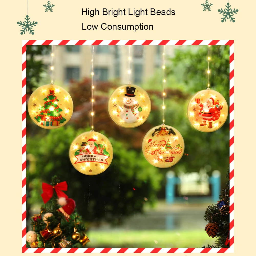 

Christmas Hanging Light Waterproof Led Lighting Chains Indoor Outdoor Party Window Tree Decoration String Lamp
