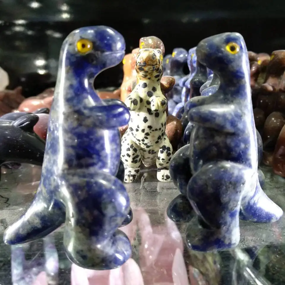 2.36&quot Natural Blue Goldstone Quartz Crystal Dinosaur Toys carved Lovely Figurine | Дом и сад