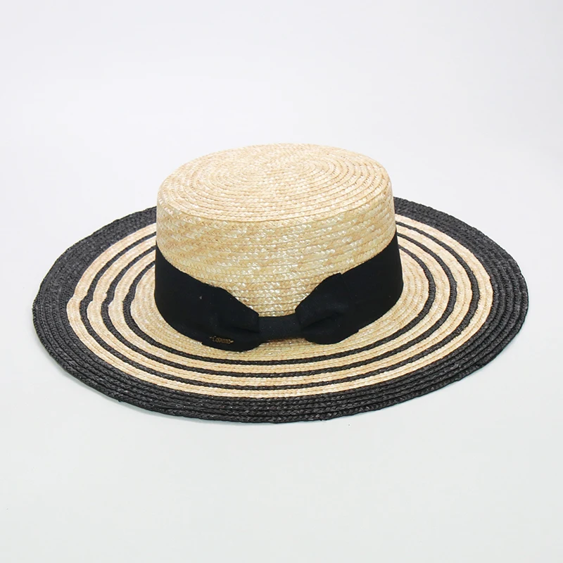 Модные соломенные солнцезащитные шляпы в полоску для женщин 2020 роскошные летние