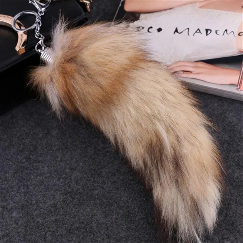 Модный брелок из искусственного лисьего меха популярный большой с меховой
