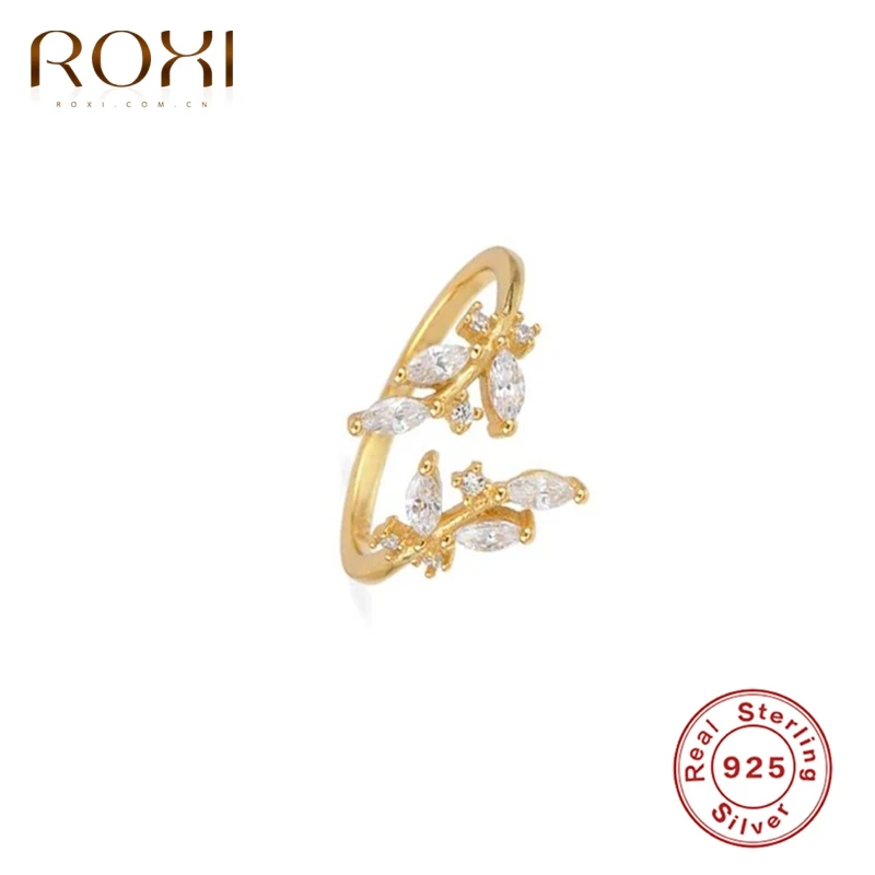 ROXI романтическое кольцо с цветком кошачий глаз циркон для девушек Открытое