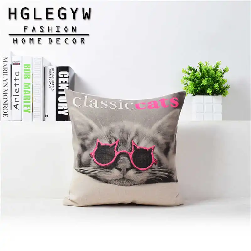 Красивые крутые очки искусственная наволочка хлопковая льняная с принтом декор