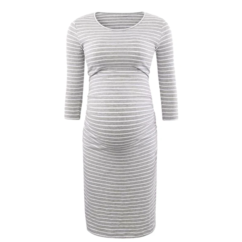 

Maternity Breastfeeding Dress Stripe Dress Maternity Baby Nursing Clothes Pregnant Woman Lactation Skirt