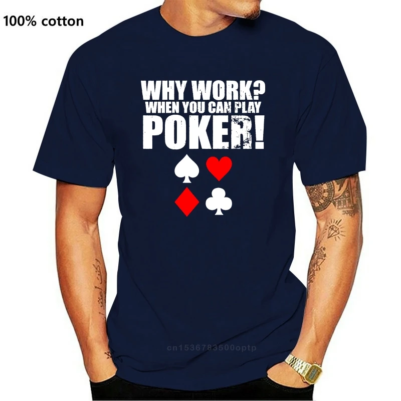 

New Poker T Shirt Funny Casual Spring Autumn O-Neck Cotton Personalized Male Pattern Famous Shirt