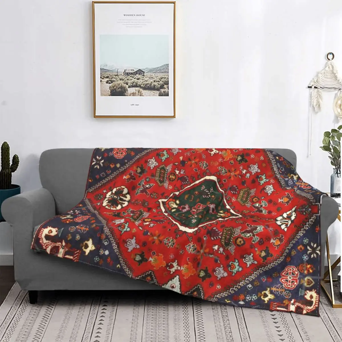 

Traditional Oriental Moroccan Style - Blanket Bedspread Bed Plaid Throw Picnic Plaid Picnic Blanket Quilts And Quilt