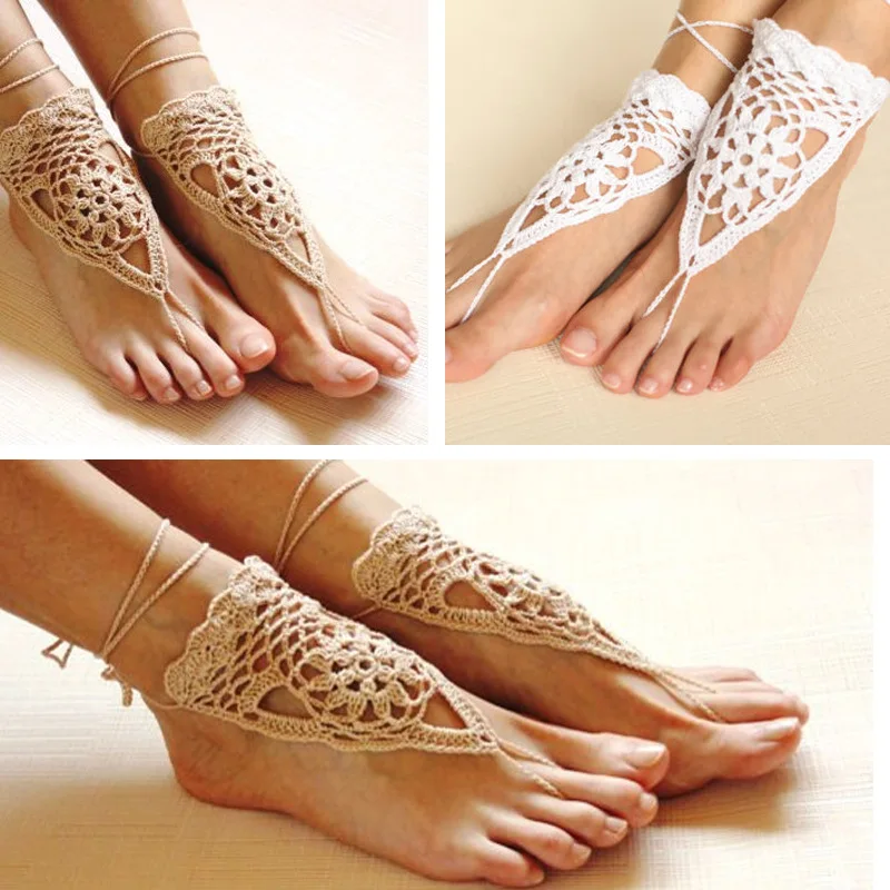 Пляжная Свадебная обувь цвета слоновой кости плетеные свадебные сандалии