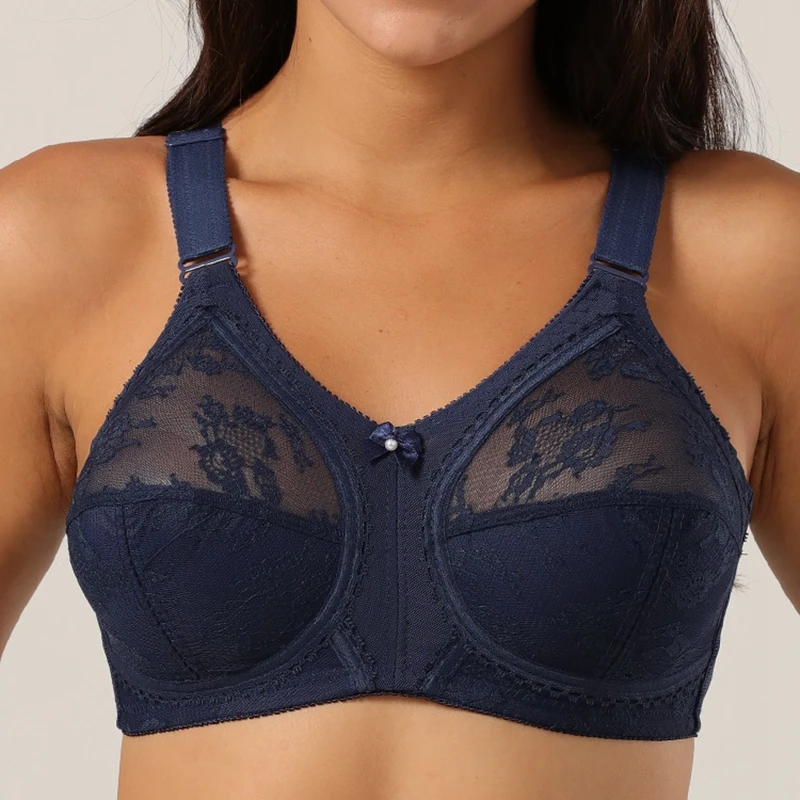 

No Rims Thin No Sponge Hollow out Sexy lace Bra Lingerie Full Cup Large Cup Thin Plus Size Bras for Women Underwear