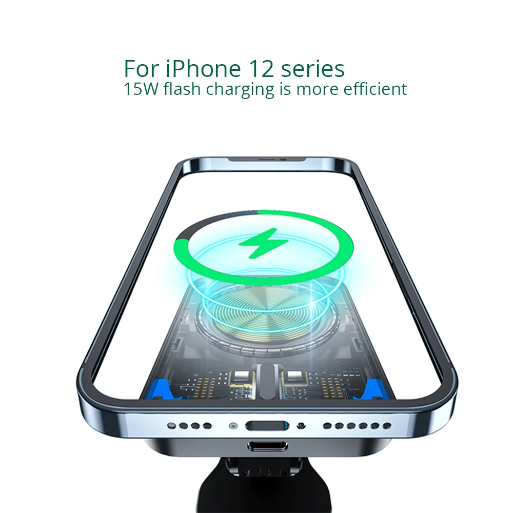 Bonola 15W Magnetic Car Wireless Charger Holder for iPhone 13 12 Pro Max Adsorption Chargers Magnet Charging Stand | Мобильные