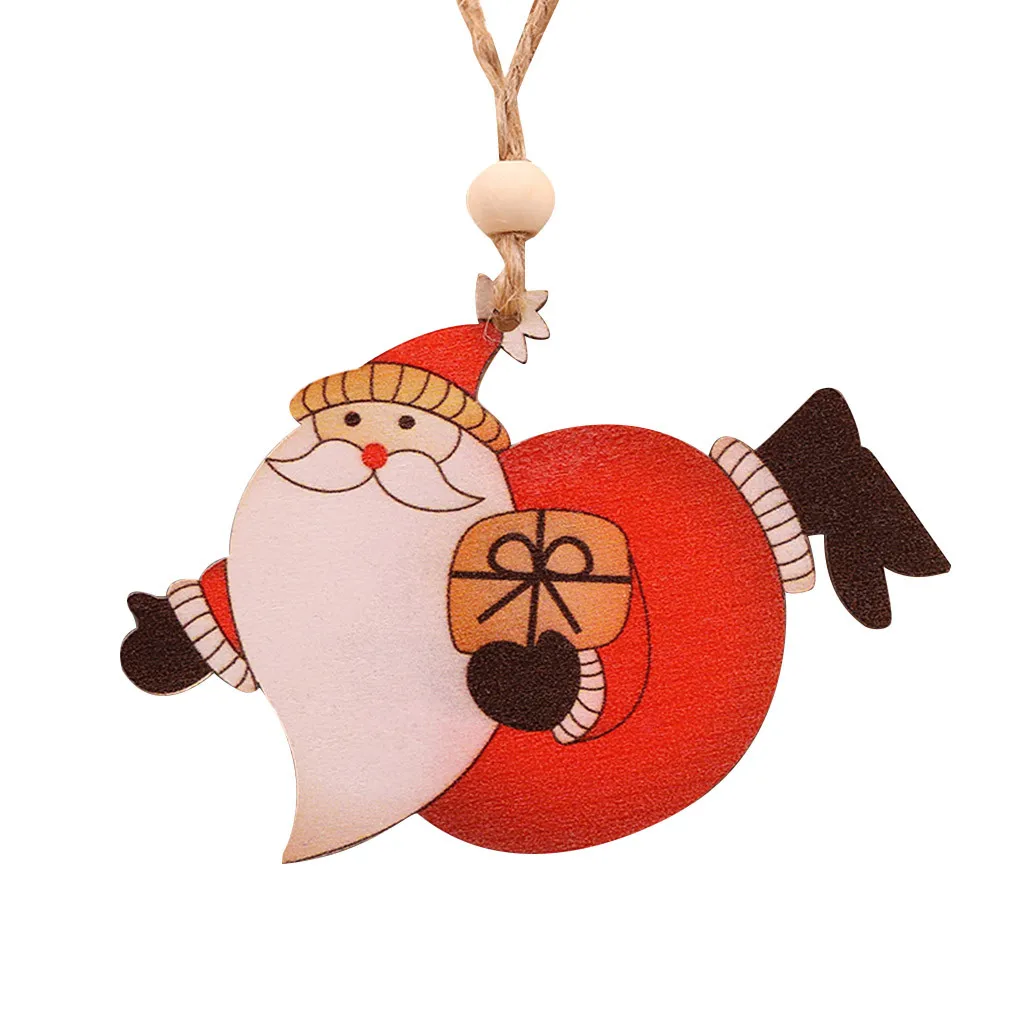 2 шт. деревянная подвесная Рождественская Фигурка Санта Снеговик Декор