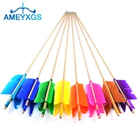 10pcs 32inch length archery wood arrow natural turkey feathers diameter 8 5mm outdoor shooting training hunting accessories