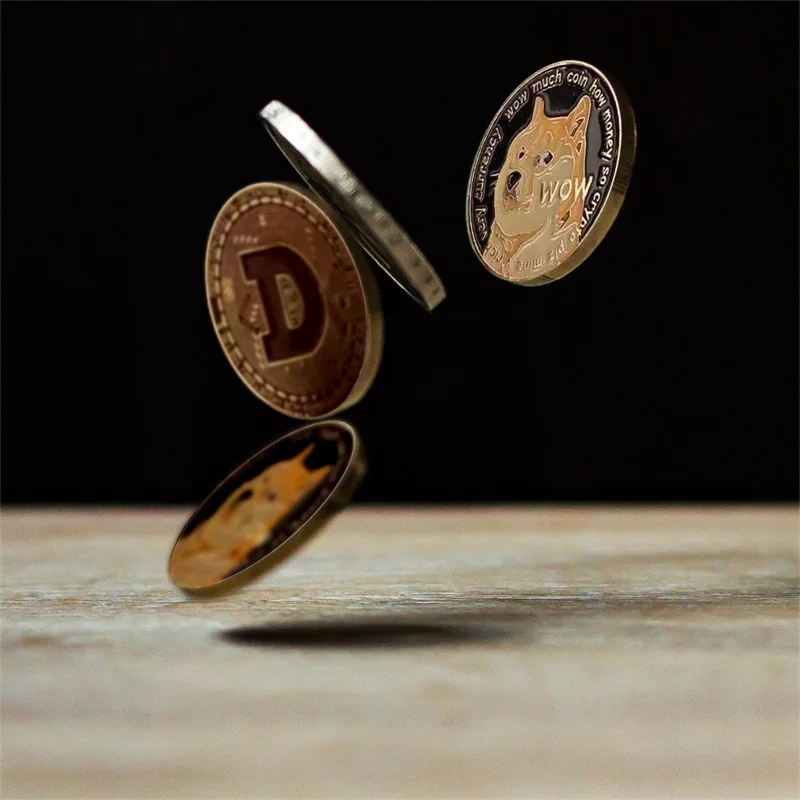 Смешные украшения Dogecoin золотистые серебристые с рисунком собаки настольные | Дом