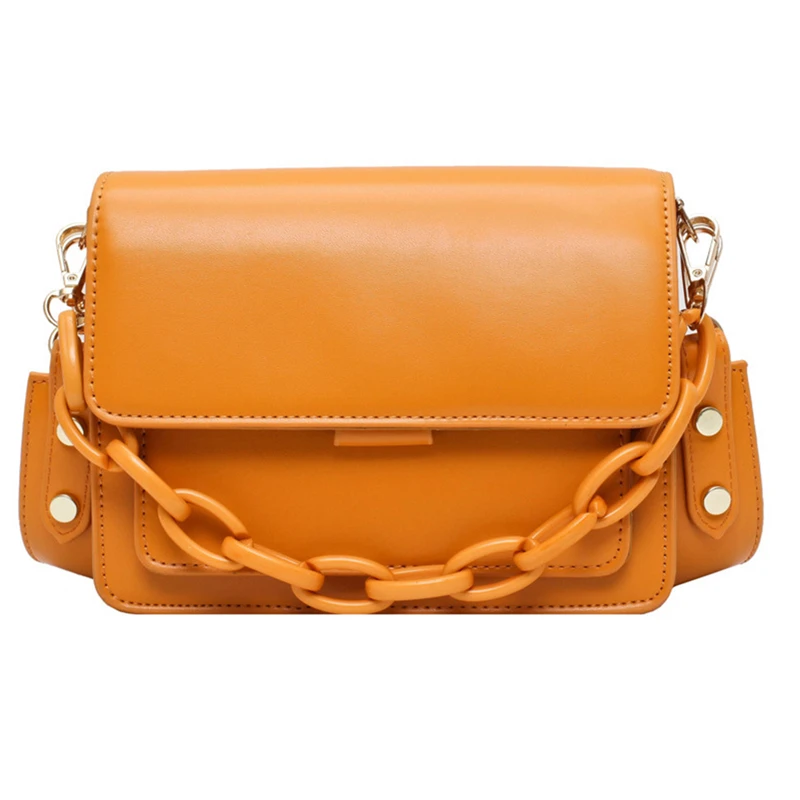 

New Chain Designs PU Leather Mini Flap Bags For Female 2021 Summer Women Shoulder Bag Ladies Fashion Shoulder Bag