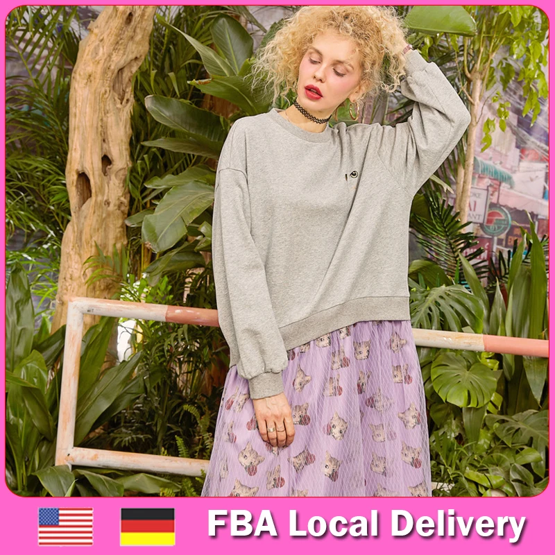 

ELFSACK US & DE FBA Local Delivery Floral Print Woman Vintage Dress 2020 Autumn ELF Contrast Mesh Korean Ladies Holiday Dress