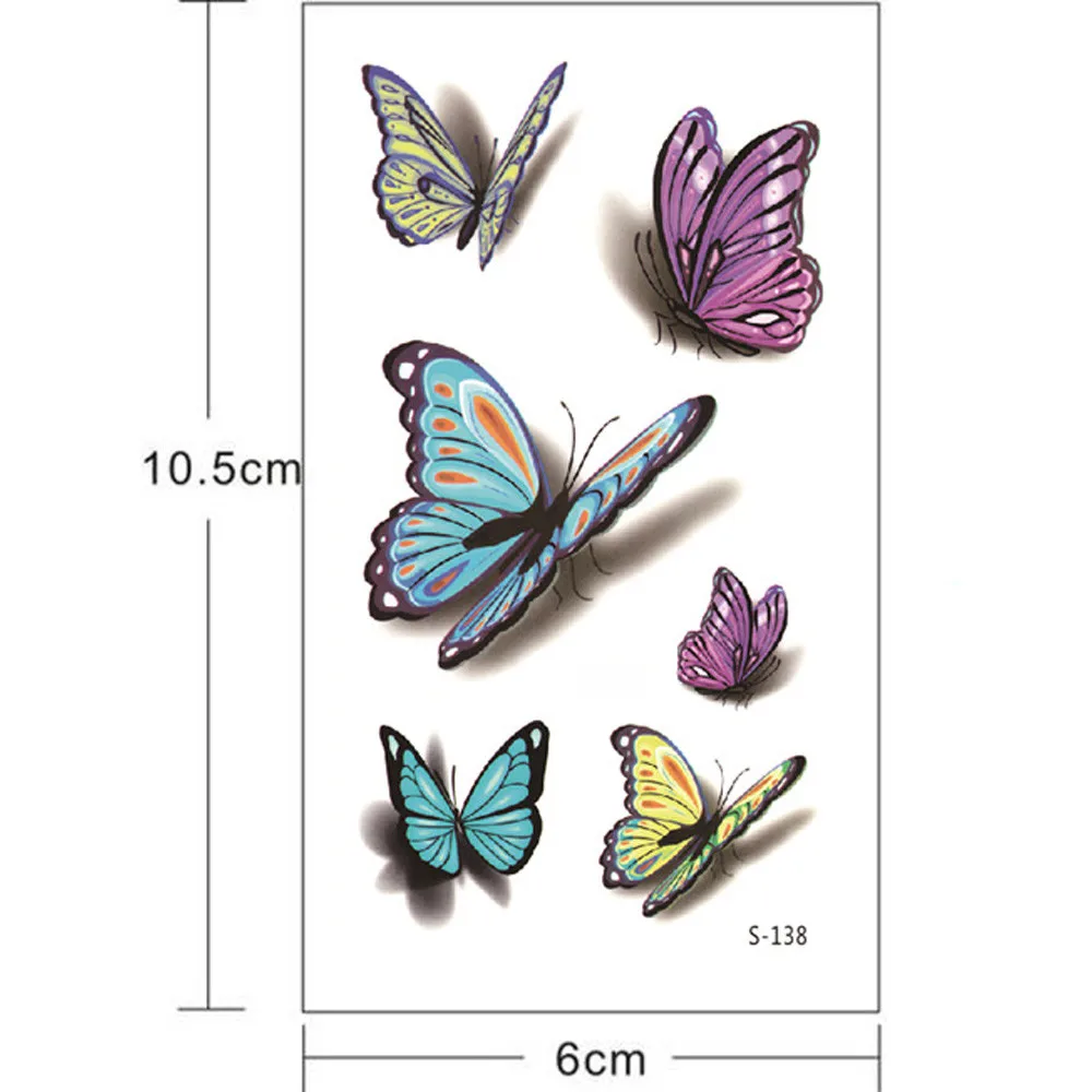 Водостойкие временные татуировки в виде орла перьев ласточки 3D бабочек цветов